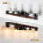 5 - Light Wooden Dimmable bathroom Vanity Light Over Mirror With Clear Glass Shades, Farmhouse Wall Light Fixture For Bathroom, Bedroom, Hallway-618535523