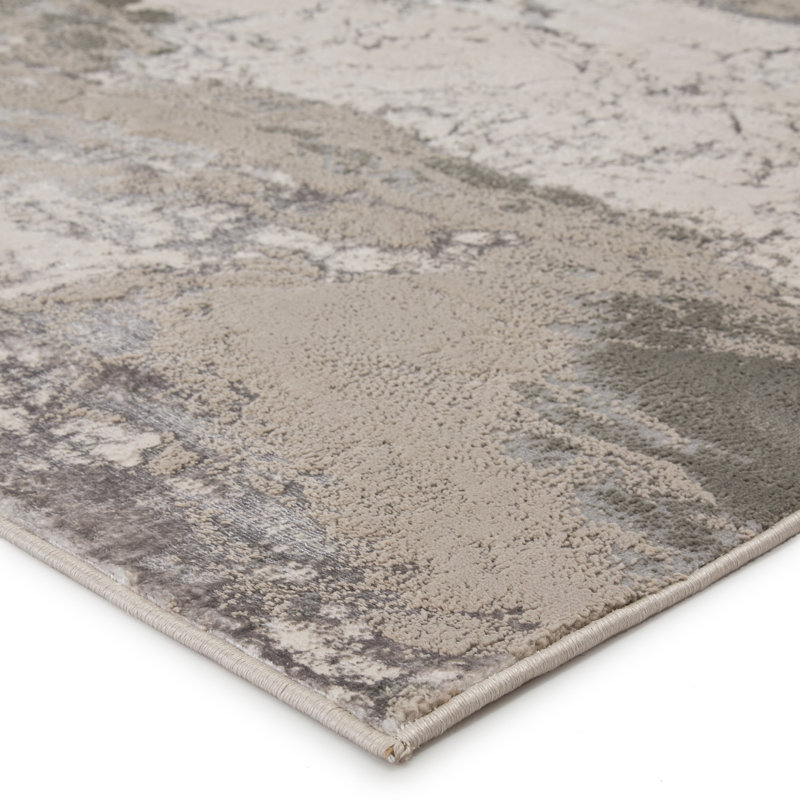Maslynn Abstract Gray Indoor Area Rug, Rectangle 6'7" x 9'6"