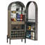 Ramses Aged Taupe Wine and Bar Cabinet with Glass Door and Storage