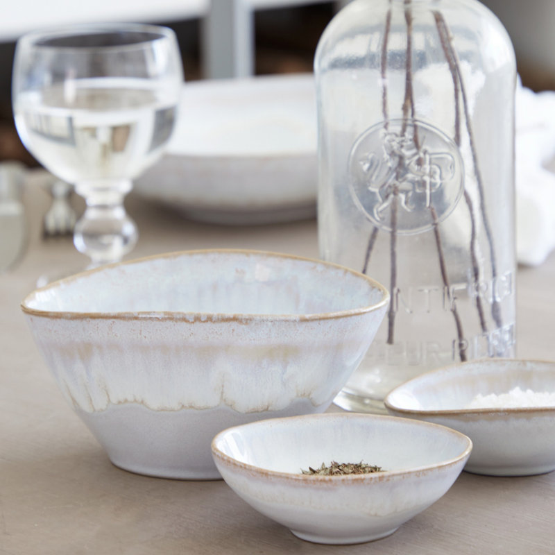 Brisa Handmade Stoneware Rice Bowl, White
