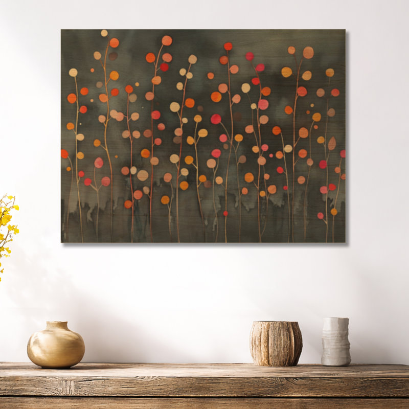 Collage d'automne de feuilles en automne - décoration murale botanique en bois, 24" H x 32" W, Rectangle