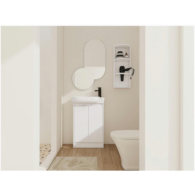 23" Freestanding Bathroom Vanity with Sink and Storage Rack, Soft Close Doors