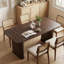Table de salle à manger rectangulaire moderne de 62 po pour 6 à 8 personnes - Finition noyer noir - Pieds à double piédestal robustes - Plateau de table spacieux pour la cuisine, la salle à manger et la conférence - Noyer noir-1260455793