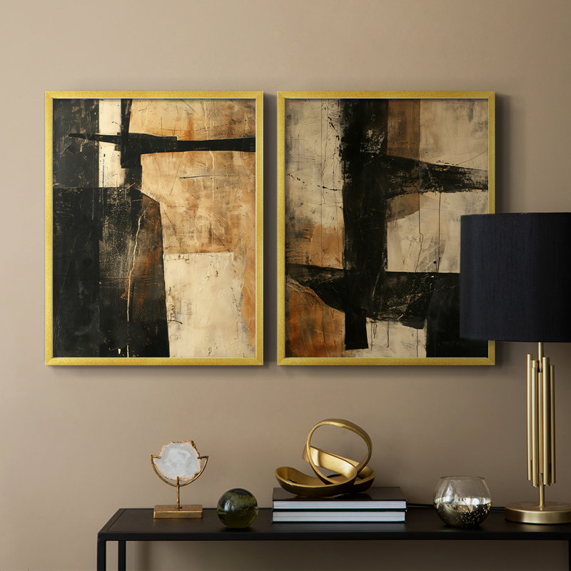 ABSTRACT Series CCCCLV - reproduction encadrée de qualité supérieure - prête à être accrochée - aucun clou requis - aucun clou requis