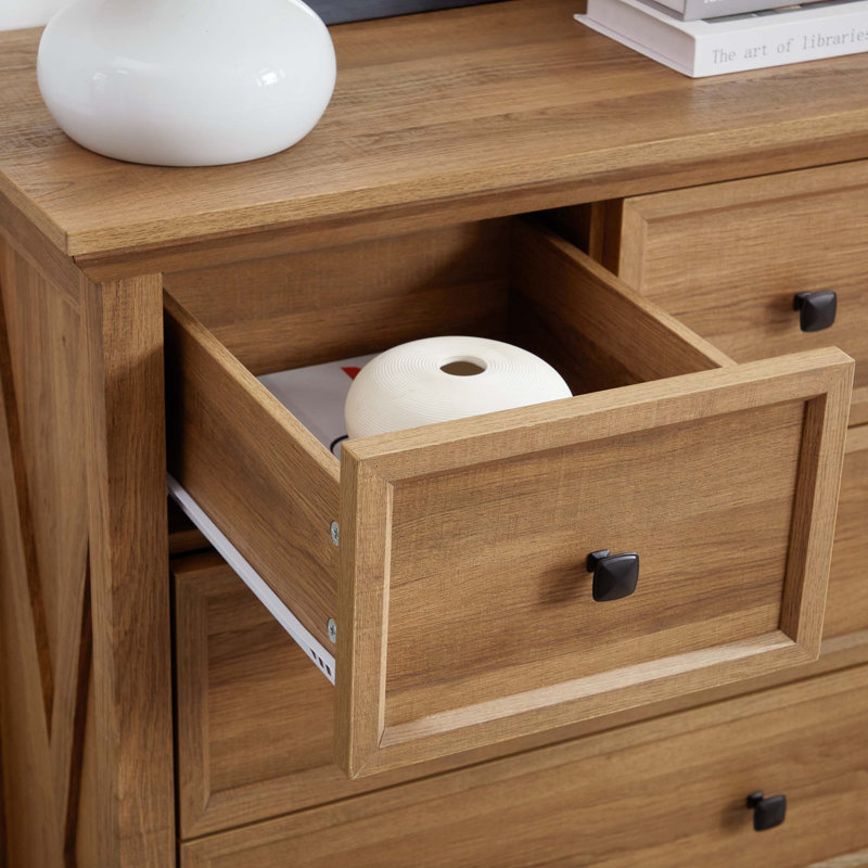 Gigliola Tall 6 Drawer Dresser, Oak
