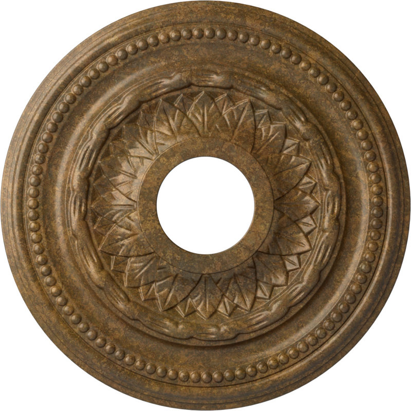 Médaillon de plafond Endurathane Galway, DO 15 3/4 po x P 3 1/4 po x P 1 po (convient aux auvents jusqu'à 3 1/4 po), finition bronze frotté peint à la main