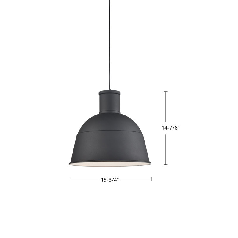 Irving 1 - Light Single Pendant, Black, 14" H x 16" W x 16" D