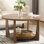 Table basse 31,5 po à pieds en bois massif avec rangement à 2 niveaux