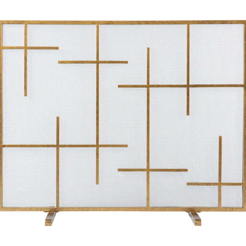 Boston Steel Fireplace Screen, Royal Gold