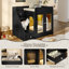 Enceinte de litière pour chat avec lumière, meuble de litière caché avec 2 tiroirs de rangement, table d'appoint pour chat pour le salon-1909538393