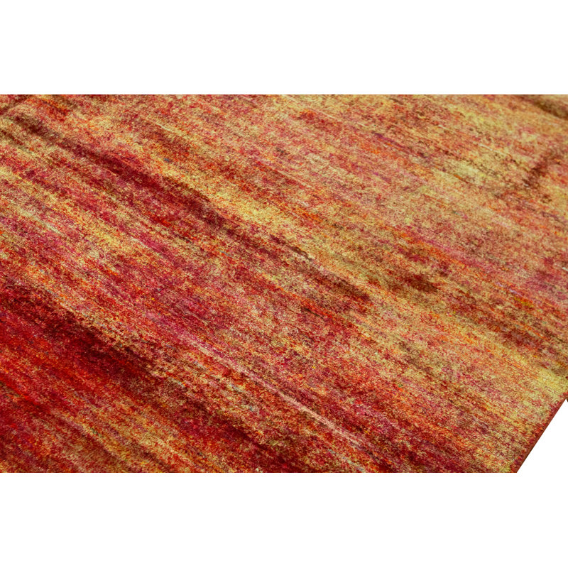 Silk Area Rug in Red