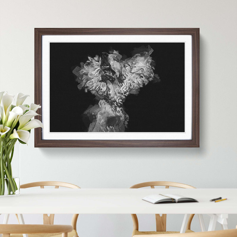 Cocker Spaniel in Abstract - Picture Frame Graphic Art Print, 62cm H x 87cm W x 2cm D, Walnut Framed