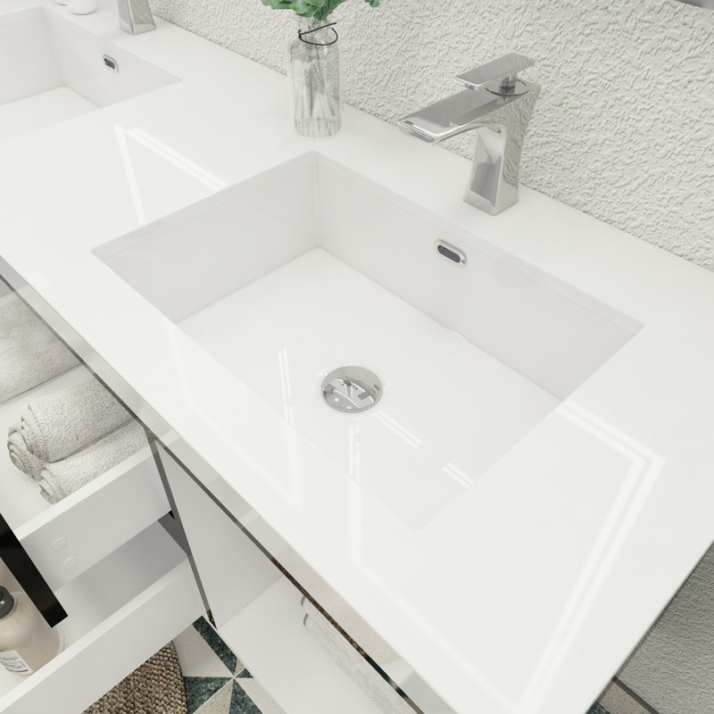 Ensemble de meuble-lavabo double 59 po Aylanna, Noir très lustré