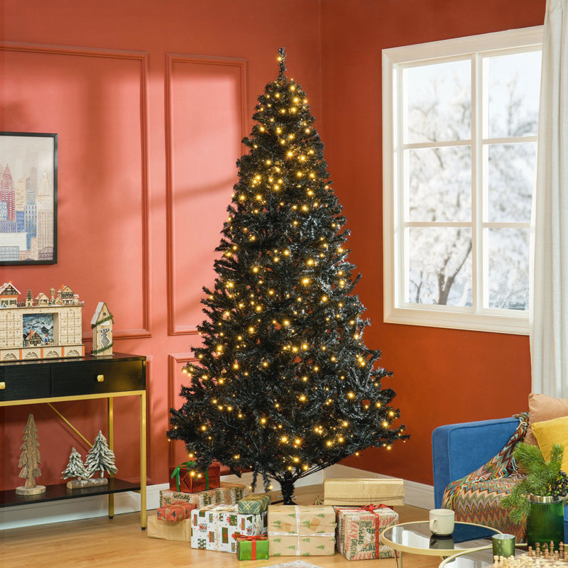 Arbre de Noël 7,5 pi avec des branches réalistes, 500 lumières DEL blanc chaud et 1346 pointes pour des vacances festives