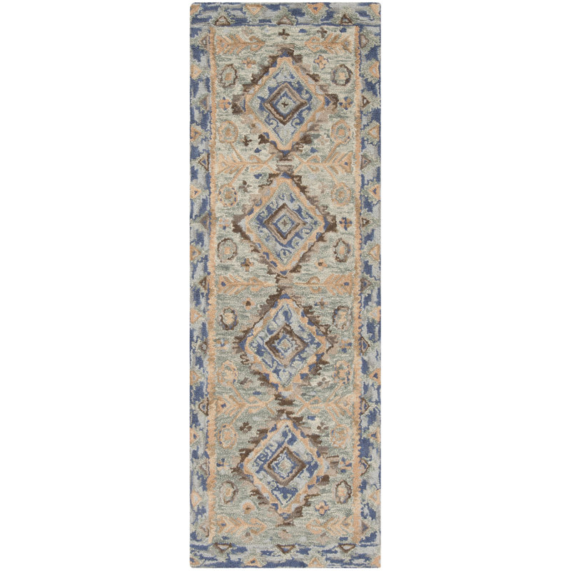 Deyoung Hand Tufted Wool Southwestern Rug, Runner 2'3" x 9'