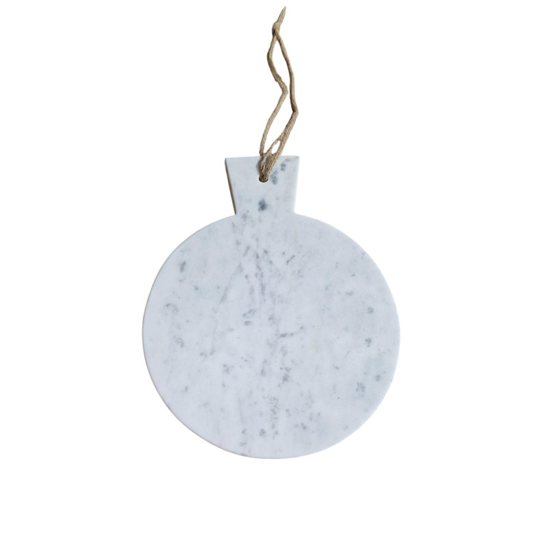 Geko Marble Round Chopping Board, White