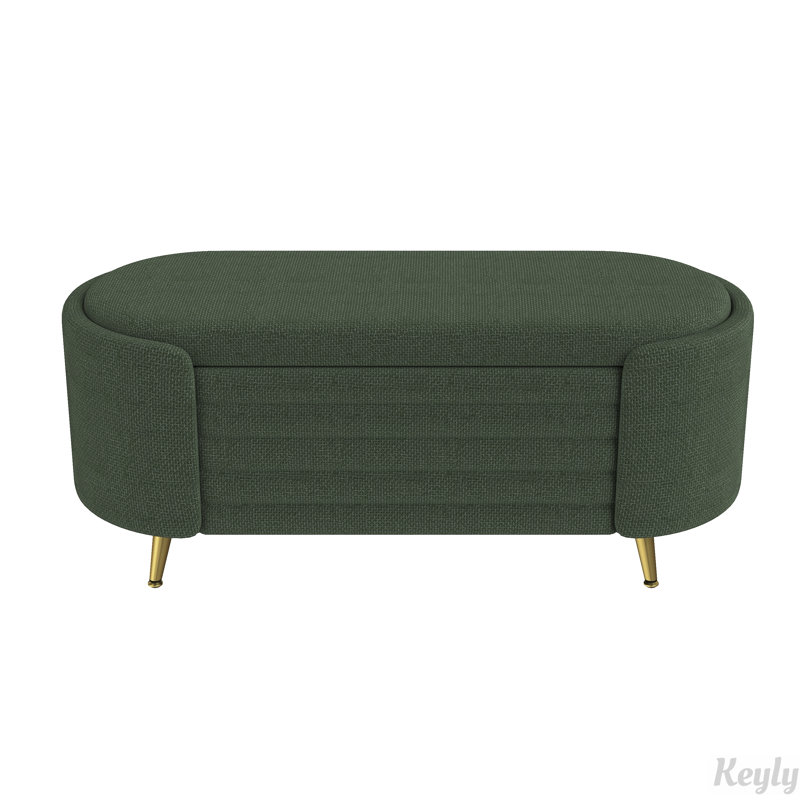 Banc de rangement rembourré Modern, Vert
