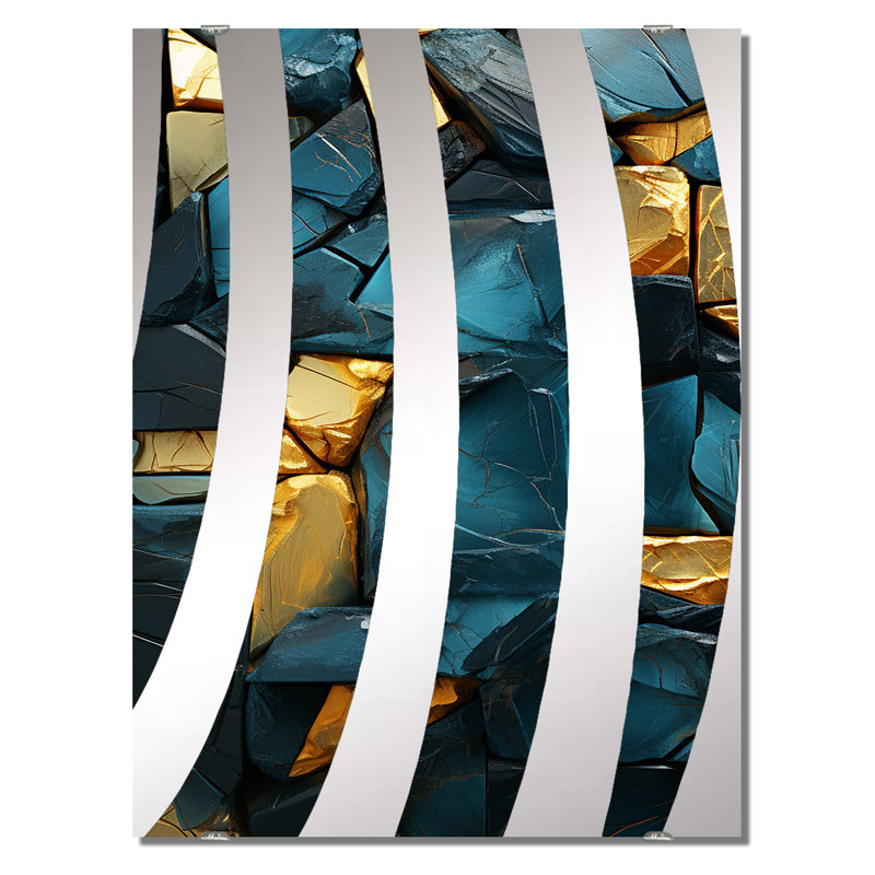 Rizvana - Miroir mural abstrait en marbre MIR137202, 40 po x 30 po