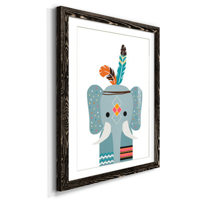 Boho Elephant - Reproduction d'art graphique encadré