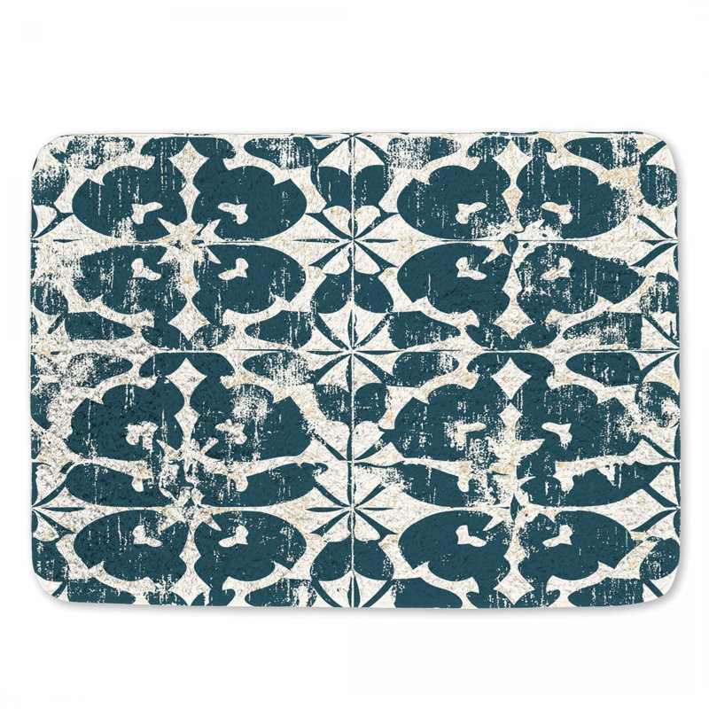 Ornement de tapis de bain floral, L 24 po x l 17 po