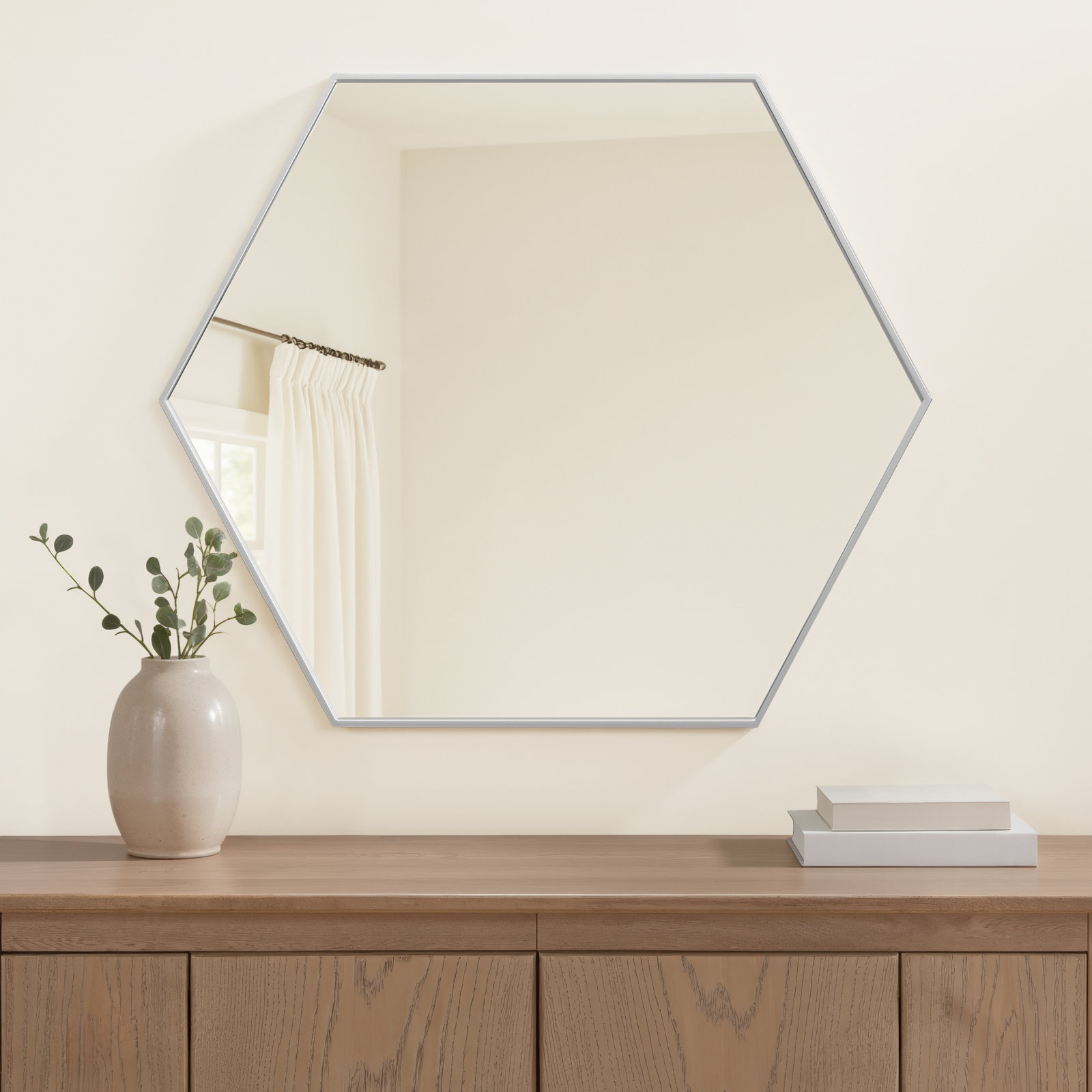 Sabine Accent Mirror, Silver, 35" H x 41" W