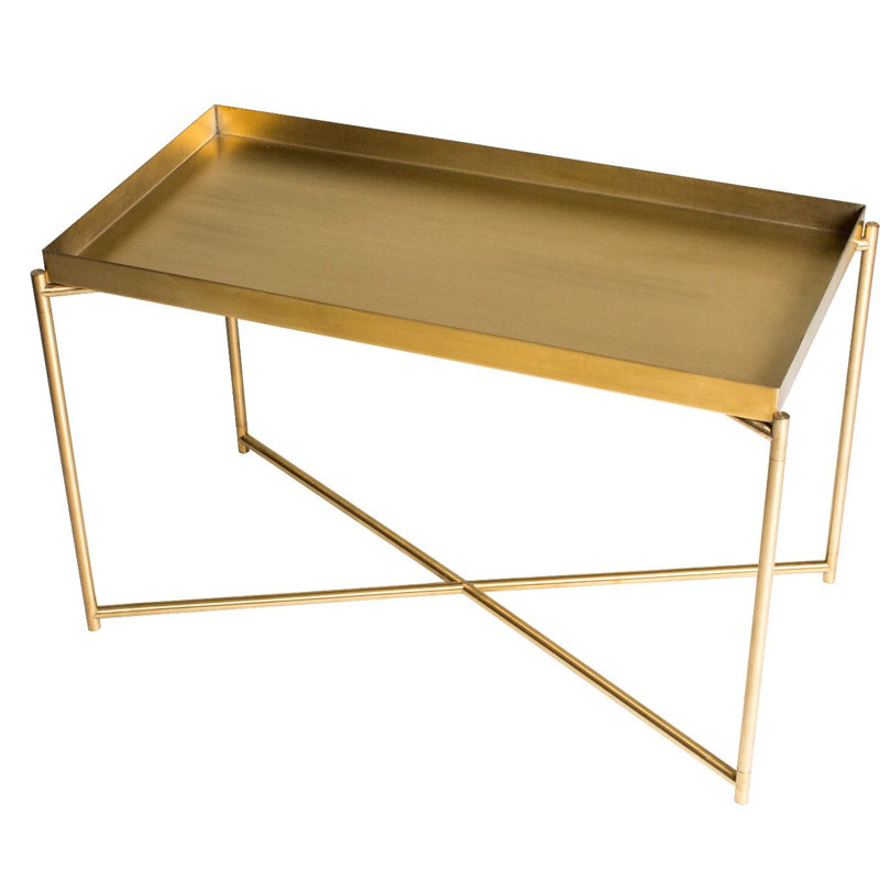 Bedell Tray Top End Table, Brass, Brass