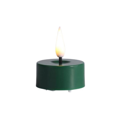 12pcs Flameless Led Tealight Candles With Remote - Green
