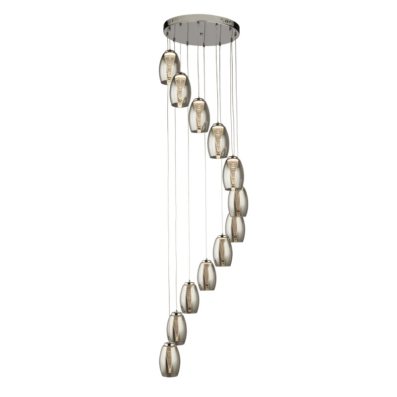 Ruari 12-Light Cluster Chandelier, Smoked