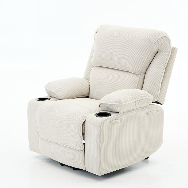 Fauteuil inclinable ivoire chauffant et massant à télécommande pour massage pour personnes âgées, Ivoire ivoire