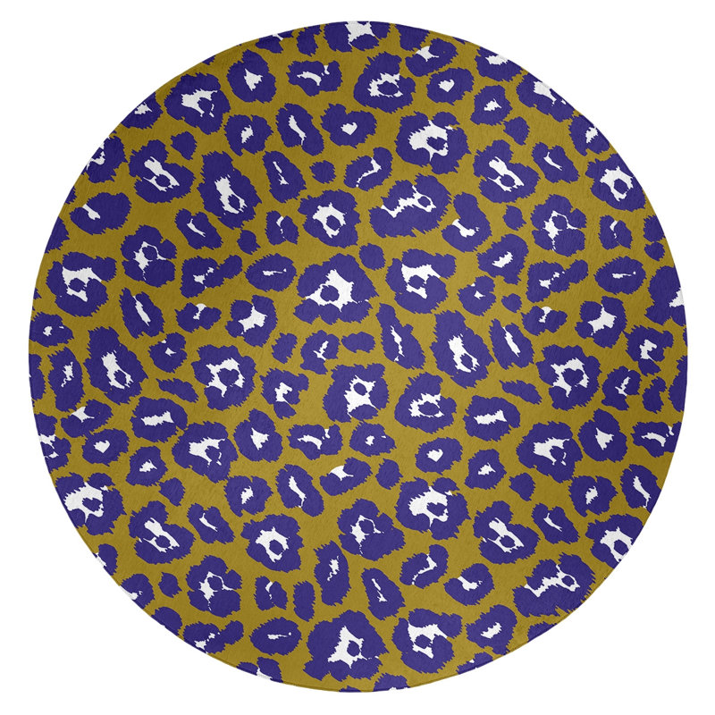 Animal Print Indoor Rug, Round 5'
