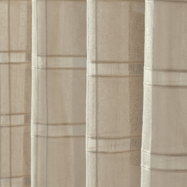Panneau de rideau simple diaphane avec passe-tringle Sophia, Taupe