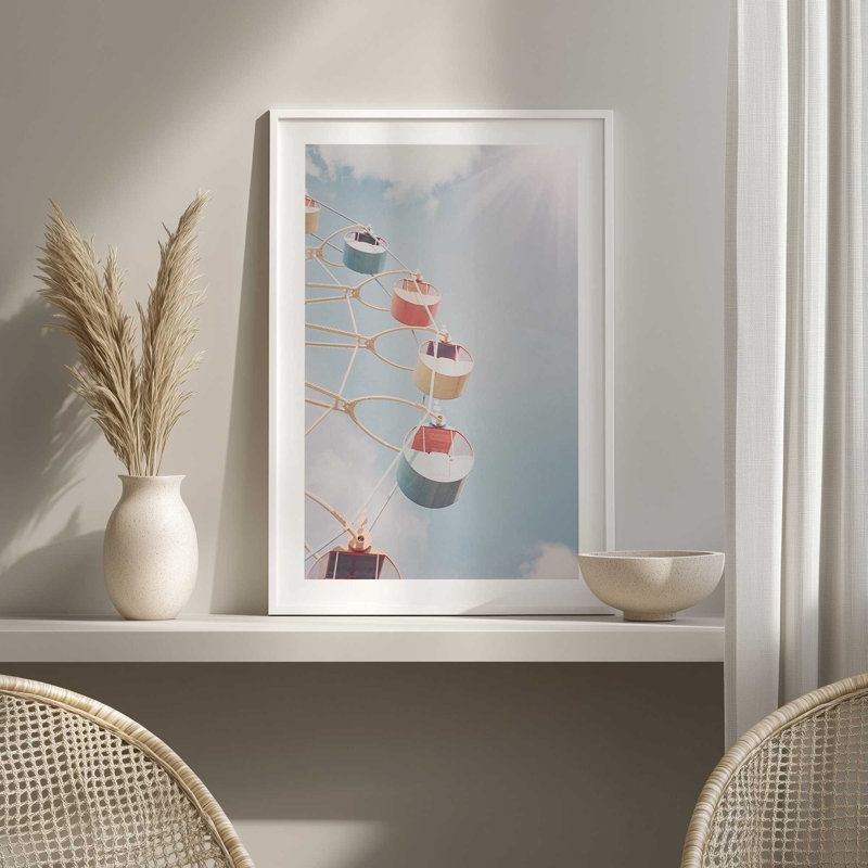 Whimsy In The Sky Art Print, 12.25" H x 15.25" W, Weathered Zinc Open Corner Frame
