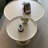 Simple log tea table in cream style