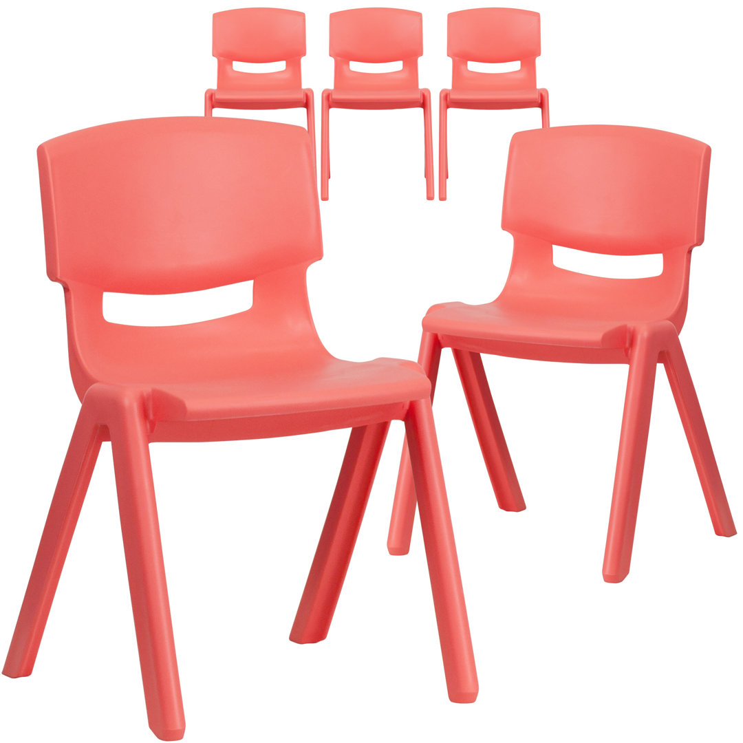 Demitrius Plastic Stackable School Chair with 13.25"H Seat - K-2 School Chair (Set of 5) Isabelle & Max™ Frame 