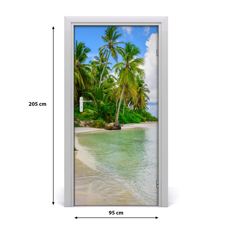Tropical Beach Door Decal