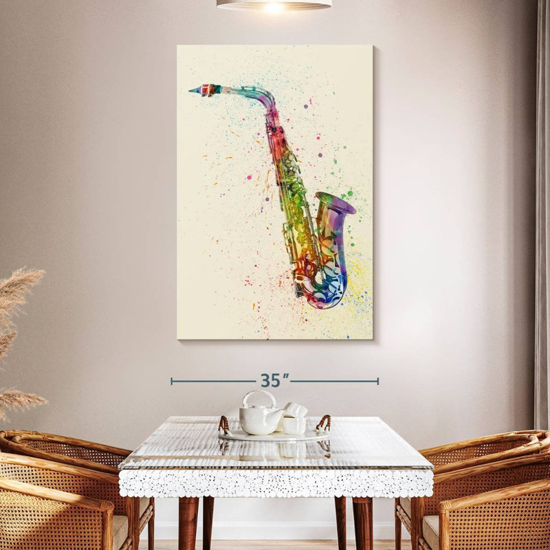 Abarca Saxophone Abstract I, 51" H x 34" W