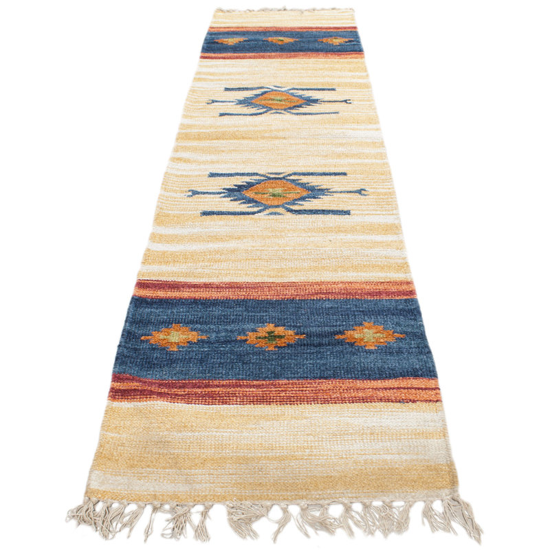 Runner Anaheim Geometric Cotton Flatweave 24cm X 94cm Area Rug