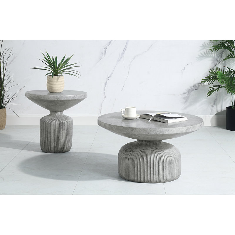 Coffee Table With Round Top Pedestal Base