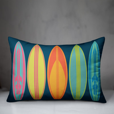  Surf Board Pattern Outdoor Lumbar Pillow