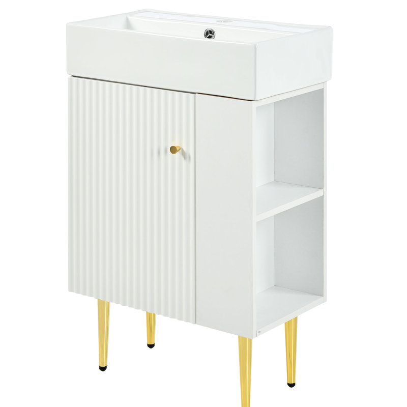 Bathroom Vanity Cabinet 21.6" White - Ample Storage Selections, Smooth Soft-Close, Easy Installation Method Copious Possibilities, Quiet Functionality, Process