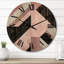 Horloge murale moderne en marbre et granit avec touches d'or-58011243