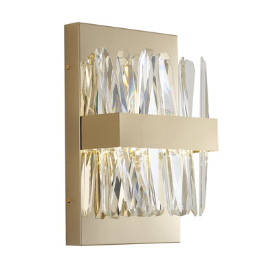 LED wall light with crystal accents