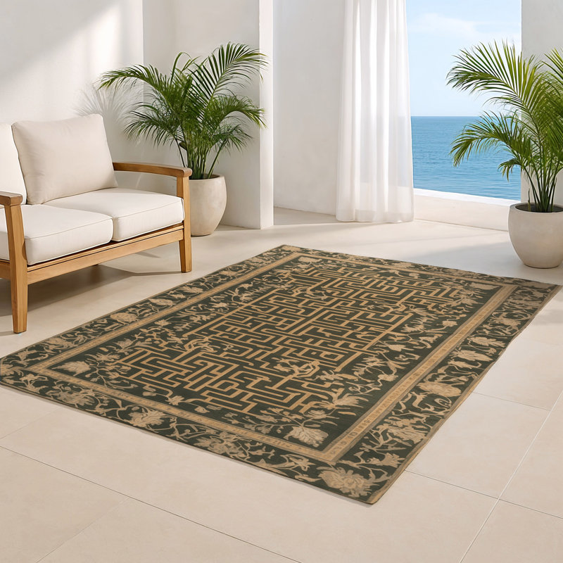 Tapis d'intérieur et d'extérieur brun français, Rectangulaire 2 pi x 3 pi