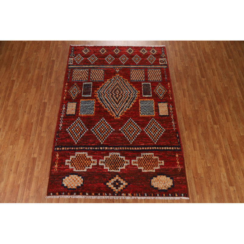 Tapis tribal en laine fait à la main 7 x 10