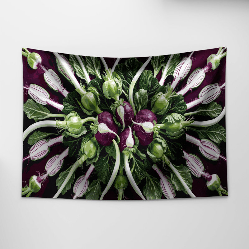 Tapisserie murale légumes chou-rave, 88 po x 104 po