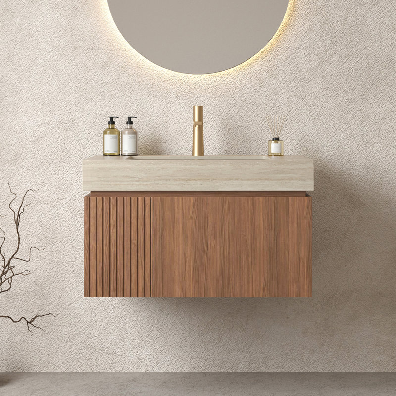 Meuble-lavabo 30 po avec lavabo, 30", Espresso, Beige