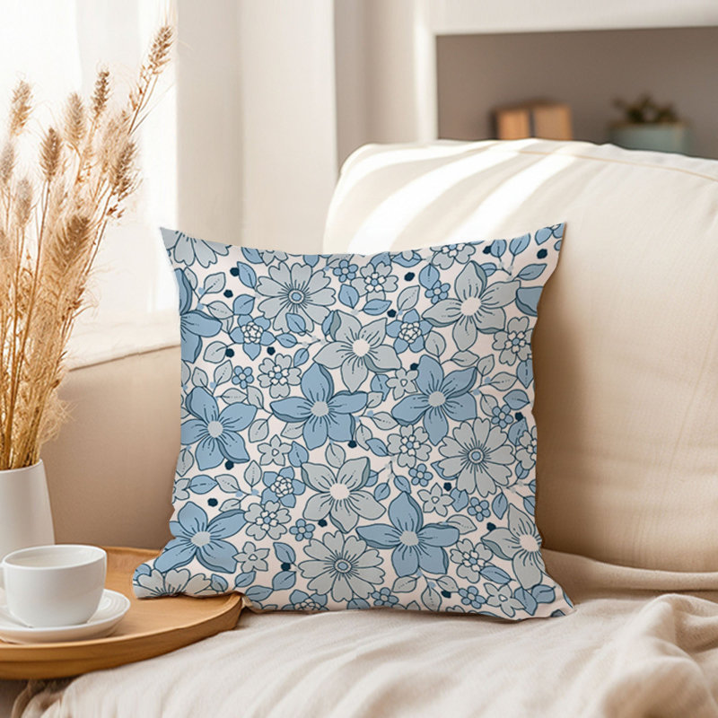 Floral Flower Boho Pattern I Bohemian, 18"H x 18"W