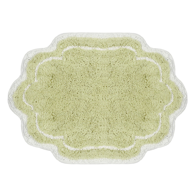 Tapis pour salle de bain Dobrinka, Vert, 17 po x 24 po (rectangulaire)