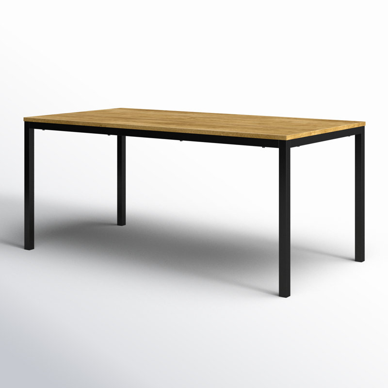 Seibold 67" Rectangular Wood Desktop Dining Table, Oak