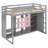 Twin Size Wooden Loft Bed with Wardrobe, Adjustable Shelving-706579564